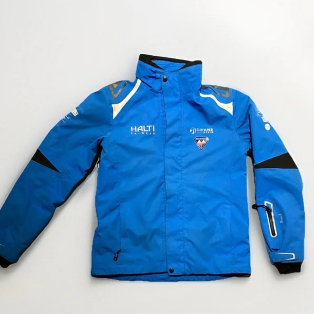 Halti Ski Blue Breathable Jacket Zipper Pockets Adjustable Cuff Glove M:S / W: M
